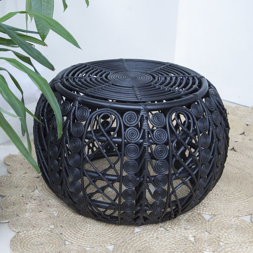 Pouf classique - BEETLE - Zenza - en rotin / rond