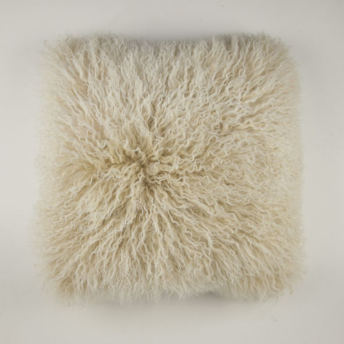 Coussin carré - TIBET - Zenza - à motif / en cuir / en laine