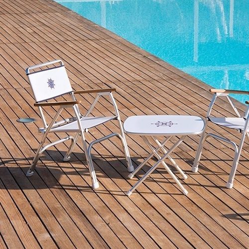 Chaise contemporaine - M100 series - Forma Marine - d'extérieur / en teck / en iroko
