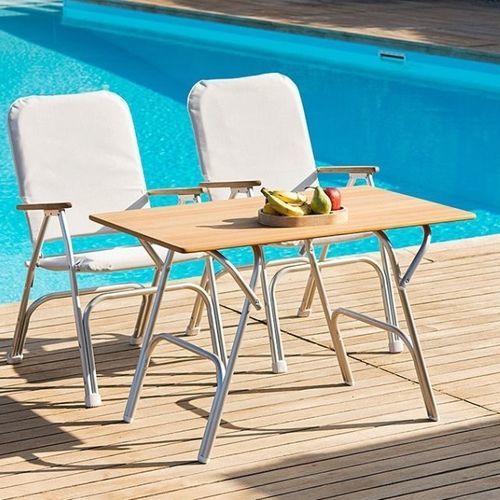 Table contemporaine - M200 series - Forma Marine - en placage de bois / avec piètement en aluminium anodisé / rectangulaire