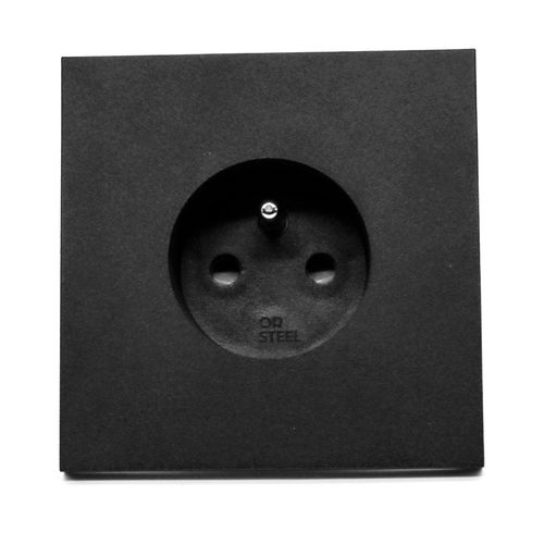 Prise de courant - COLLECTION EQUERRE - NOIR VELOUR - MAISON ORSTEEL - murale / encastrable / en laiton