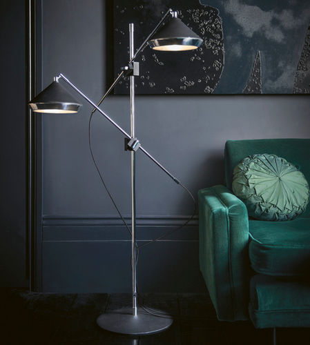 Lampe sur pied - SHEAR - BERT FRANK - en laiton / en métal chromé / contemporaine