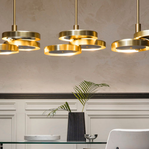 Suspension - TRIARC - BERT FRANK - en laiton / en verre opalescent / en satin