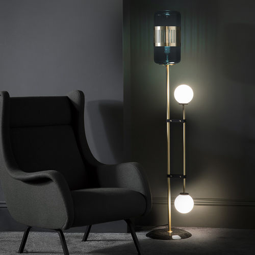 Lampe sur pied - LIZAK - BERT FRANK - en laiton / en verre / en marbre