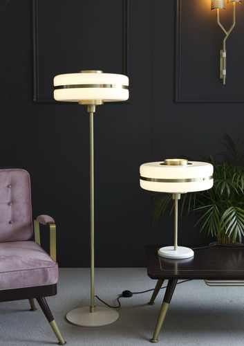 Lampe sur pied - MASINA - BERT FRANK - en laiton / en verre opalescent / contemporaine