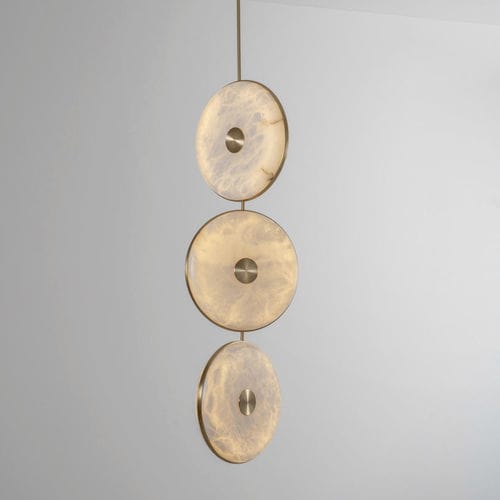 Lustre contemporain - BERAN DROP  - BERT FRANK - en laiton / en albâtre / 3 ampoules