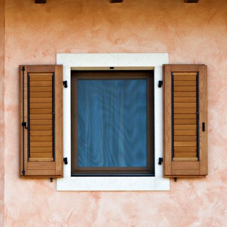 Volet battant - DARK : FIXED CLOSED SLAT - Molaro - en bois / pour fenêtre