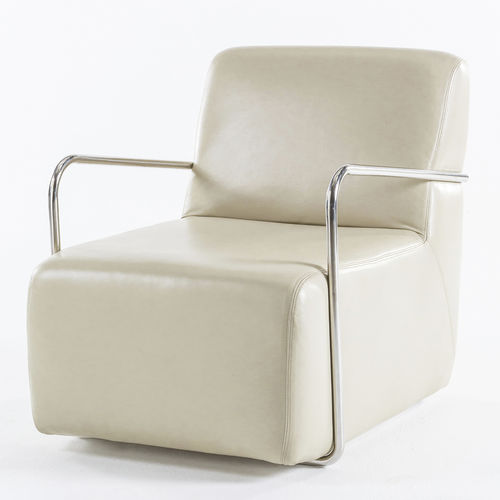 Fauteuil contemporain - SMOKING - EGG DESIGNS - en cuir / en acier inoxydable / contract