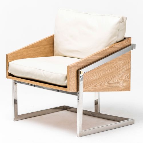 Fauteuil contemporain - SAIL - EGG DESIGNS - en cuir / en acier inoxydable / en bois