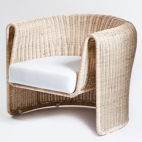 Fauteuil contemporain - SLUMP - EGG DESIGNS - en lin / en osier / avec coussin amovible