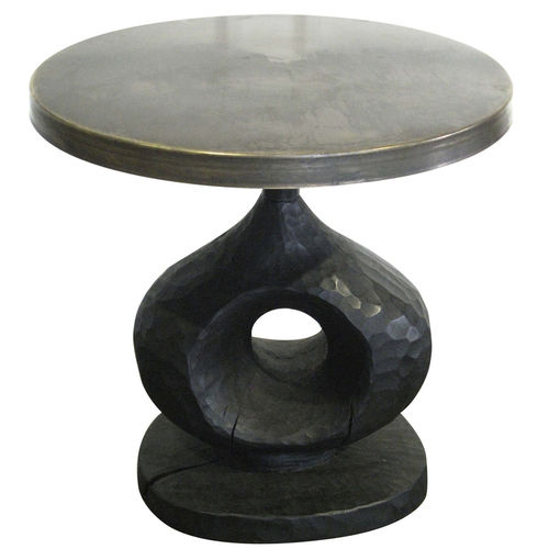 Table d'appoint de style - BLESSING - EGG DESIGNS - en bois / en laiton / ronde