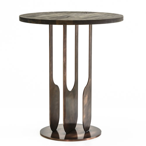 Table d'appoint contemporaine - DROP  - EGG DESIGNS - en chêne / en cuivre / ronde
