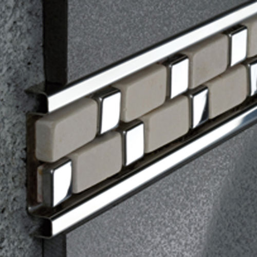 Profilé de séparation en acier inox - EUROLISTELLO 244S - Euroshrink - pour carrelage