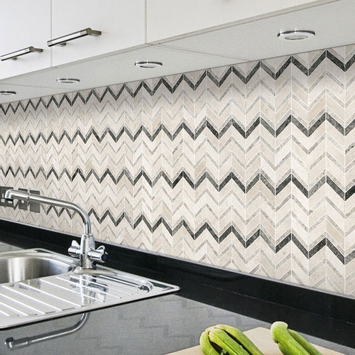 Mosaïque en marbre - ELEGANT MIX CHEVRON - Ionic Stone - texturée / de cuisine / murale