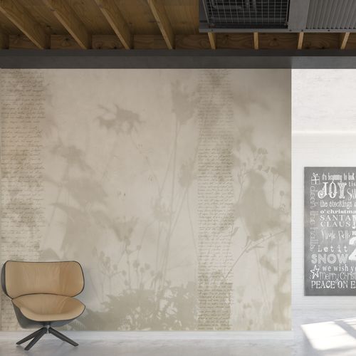 Papier peint contemporain - RHYTMIC FLOWERS - HD WALLS - en vinyle / à motif floral / aspect tissu