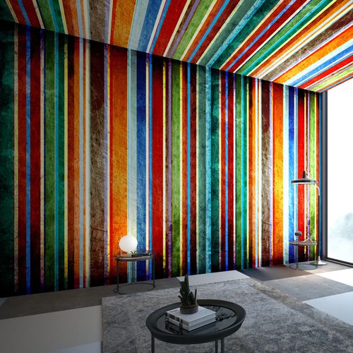 Papier peint contemporain - COLORFUL LINES - HD WALLS - en textile non-tissé / en vinyle / à rayures