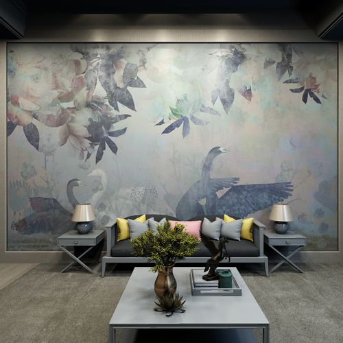 Papier peint contemporain - CIGNO - HD WALLS - en textile non-tissé / en soie / en vinyle