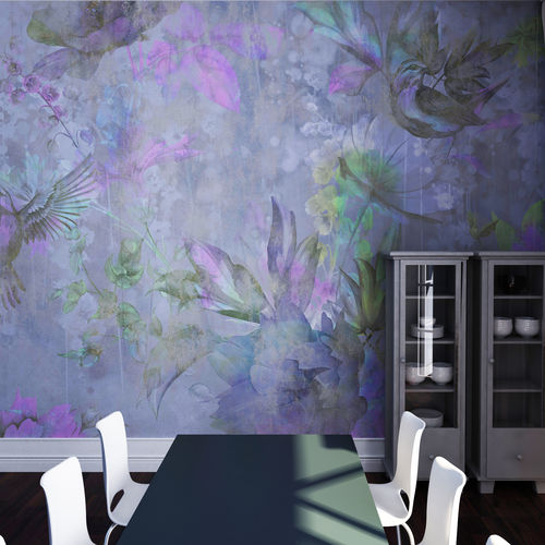 Papier peint contemporain - VIOLET REFLECTION - HD WALLS - en textile non-tissé / en soie / en vinyle