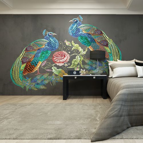 Papier peint contemporain - LOVEY DOVEY - HD WALLS - en textile non-tissé / en soie / en vinyle