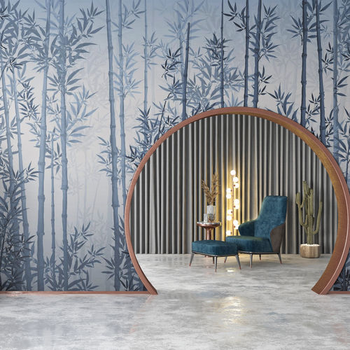 Papier peint contemporain - BAMBOO GROOVE - HD WALLS - en textile non-tissé / en vinyle / en polyester