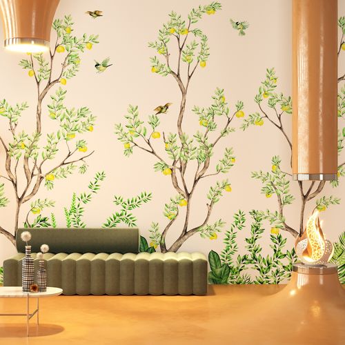 Papier peint contemporain - CITRUS - HD WALLS - en textile non-tissé / en vinyle / à fleurs