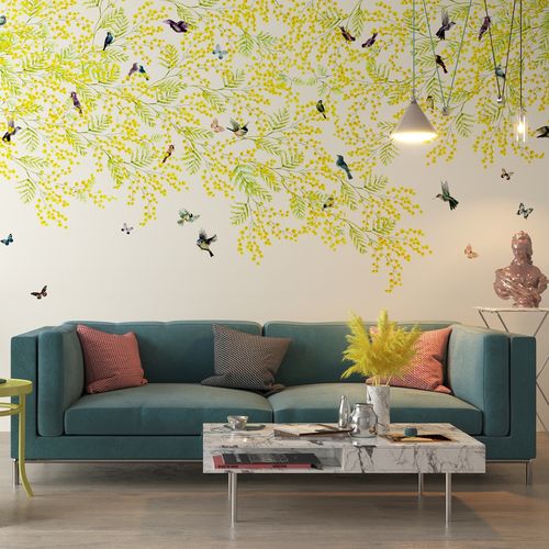 Papier peint contemporain - SAGE - HD WALLS - en textile non-tissé / en vinyle / en polyester