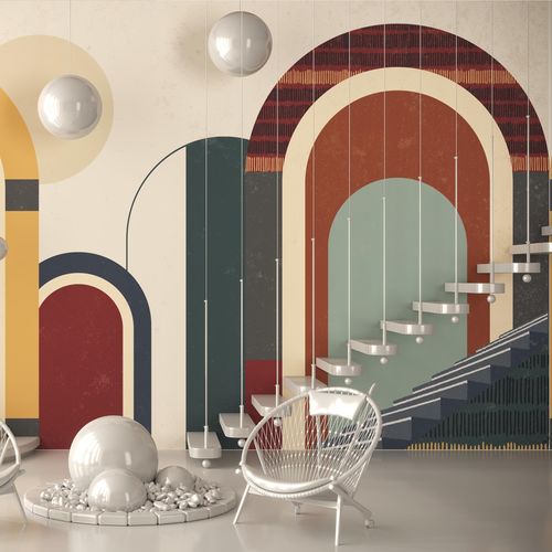 Papier peint contemporain - AERIS - HD WALLS - en textile non-tissé / en vinyle / en polyester