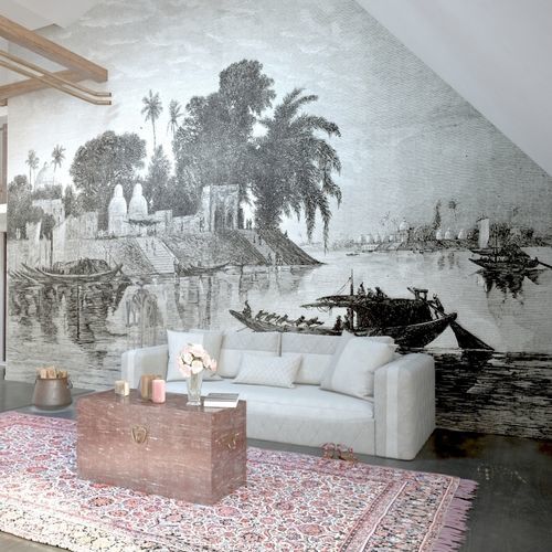 Papier peint de style - CALCUTTA - HD WALLS - en vinyle / uni / aspect tissu