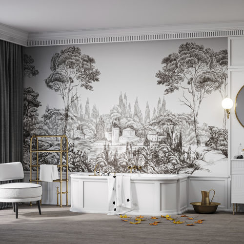 Papier peint contemporain - NIGRUM SILVA - HD WALLS - en vinyle / en polyester / panoramique