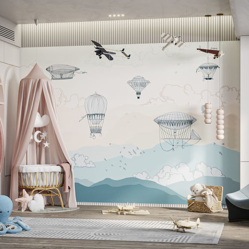Papier peint design original - SKY-VOYAGE-HDPG-02 - HD WALLS - en textile non-tissé / en vinyle / motif pour enfant