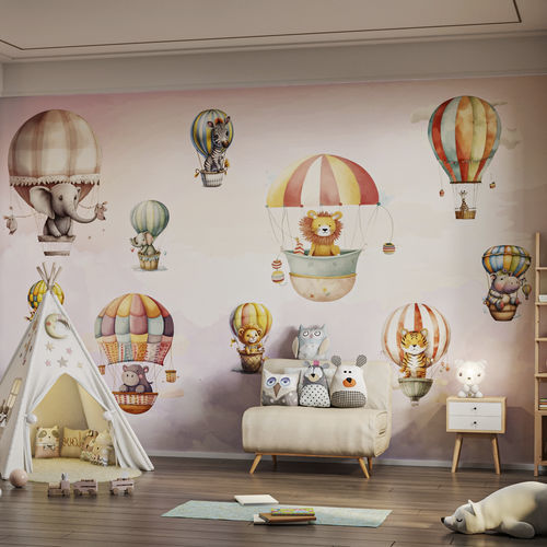 Papier peint contemporain - ANIBUDDIES-HDPG-04 - HD WALLS - en textile non-tissé / en vinyle / à motif animalier