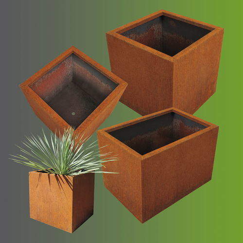 Jardinière en acier corten - BASIO - Richard Brink GmbH & Co KG - rectangulaire / carrée / contemporaine