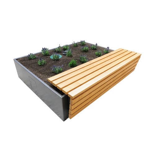 Jardinière en aluminium - SEMIRA - Richard Brink GmbH & Co KG - en acier corten / rectangulaire / sur mesure