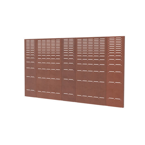 Pare-vue en panneau - PRIVACY - Richard Brink GmbH & Co KG - en acier corten / aspect bois / durable