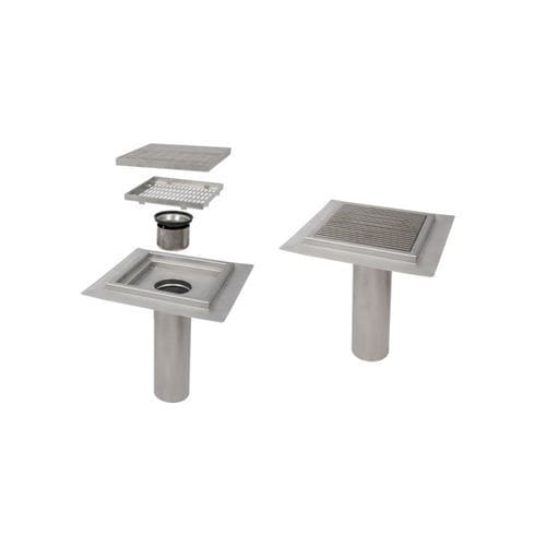 Siphon de sol en acier galvanisé - COLLECTUS - Richard Brink GmbH & Co KG - pour cuisine / pour douche / avec grille