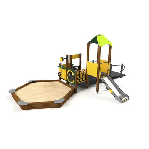 Structure de jeu pour aire de jeux - 10047 - Astrus Playgrounds - en métal / en bois / en PEHD