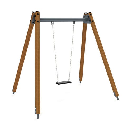 Balançoire en bois - 3501D - Astrus Playgrounds - en acier galvanisé / pour parc de jeux