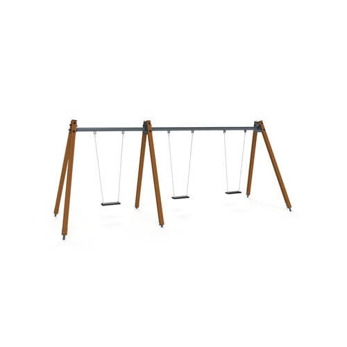 Balançoire en bois - 3509D - Astrus Playgrounds - en acier galvanisé / pour parc de jeux / multiple
