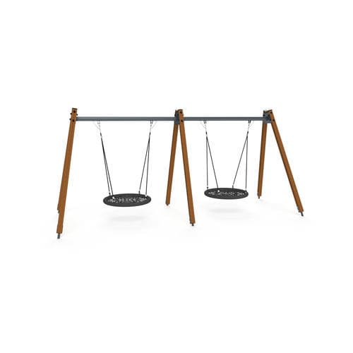 Balançoire en bois - 3511D - Astrus Playgrounds - en acier galvanisé / en corde / pour parc de jeux
