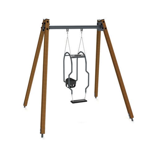 Balançoire en bois - 3508D - Astrus Playgrounds - en acier galvanisé / pour parc de jeux / double