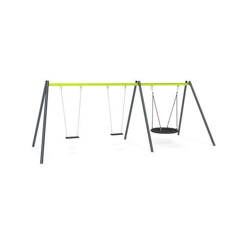 Balançoire en acier galvanisé - 3504S  - Astrus Playgrounds - en corde / pour parc de jeux / multiple