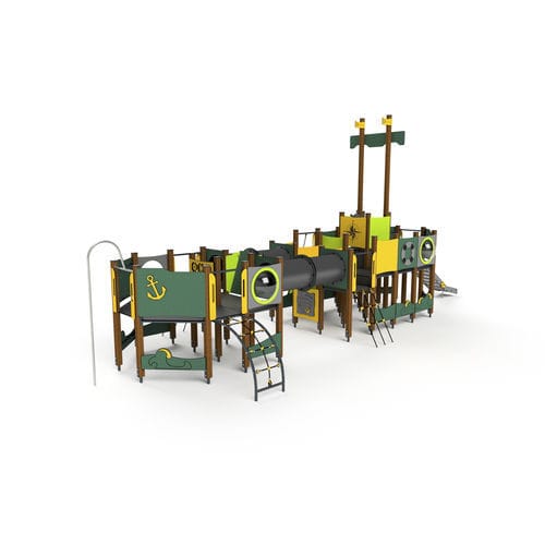 Structure de jeu pour aire de jeux - 3009D - Astrus Playgrounds - en acier galvanisé / en bois / en HDPE