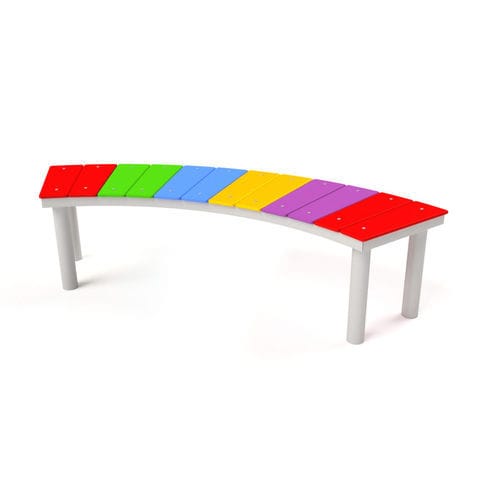 Banc public contemporain - 5018S - Astrus Playgrounds - en acier / en polyéthylène haute densité PEHD / sans dossier
