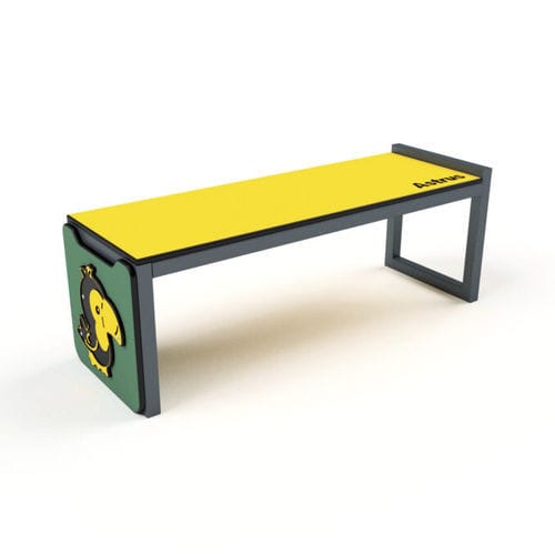 Banc public contemporain - 5028S - Astrus Playgrounds - en acier / en polyéthylène haute densité PEHD / sans dossier