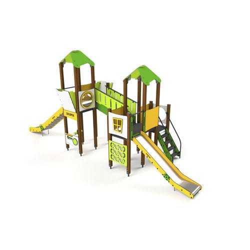 Structure de jeu pour aire de jeux - 10018 - Astrus Playgrounds - en acier / en bois / en PEHD