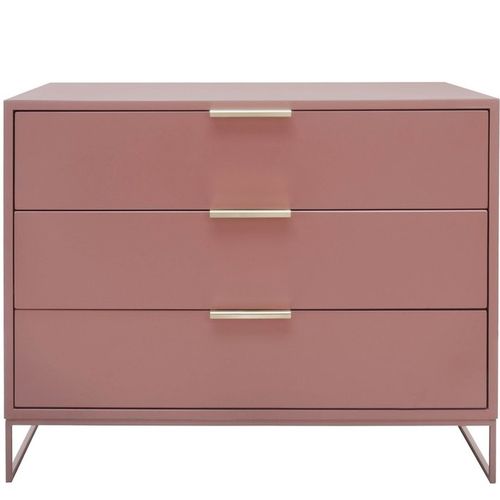 Table de chevet contemporaine - 3 DRAWER UNIT - Studio 19 - en bois / en laiton / rectangulaire