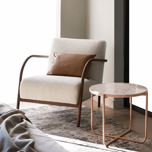 Table d'appoint classique - GRIVAS - Studio 19 - en résine / avec piètement en acier / ronde