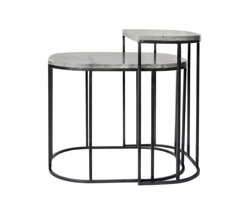 Table d'appoint classique - NESTING - Studio 19 - en marbre / avec piètement en acier / empilable