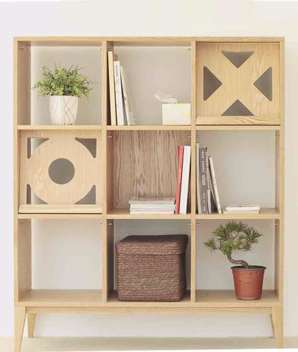Bibliothèque contemporaine - GIOCCO  - Ziinlife - en chêne / en noyer