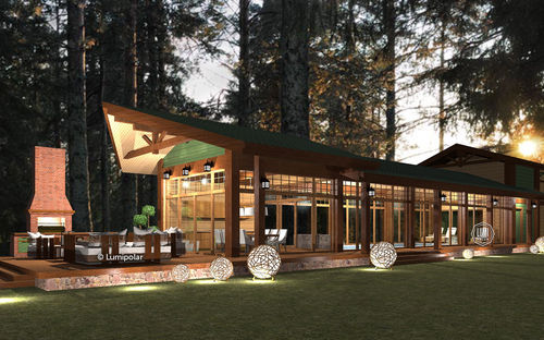 Bâtiment préfabriqué - CRYSOLITE 431 - Lumi Polar - en bois lamellé-collé / ossature bois / pour centre de spa